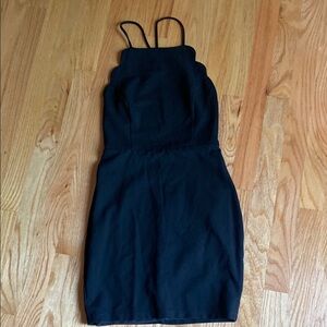 Lush Black Sheath Halter Mini Dress